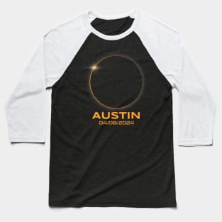 Total Solar Eclipse 2024 Austin Texas Path Of Totality Baseball T-Shirt